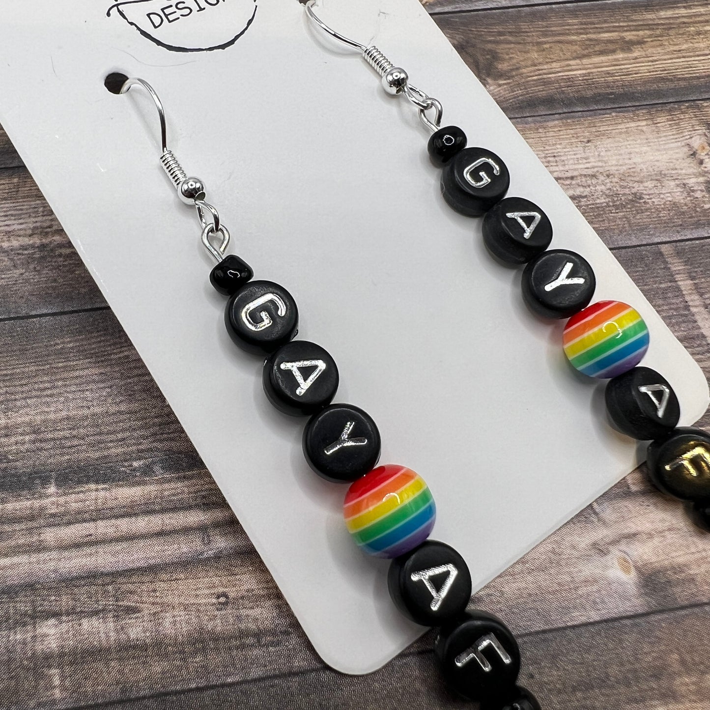 Gay AF Handmade Alphabet Bead LGBTQ+ Pride Month Hypoallergenic  Earrings