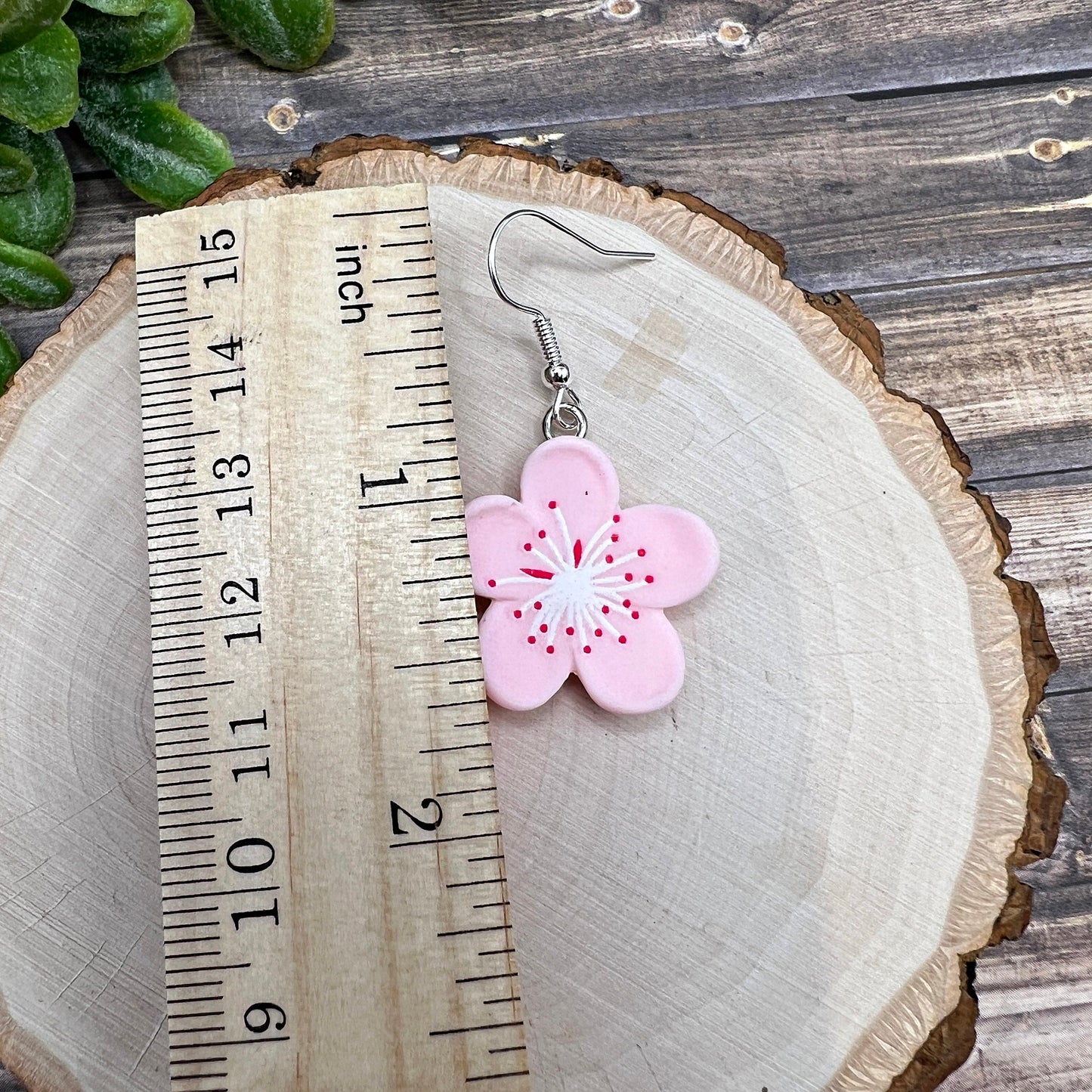 Cherry Blossom Kawaii Resin Lightweight Pink  Earrings, Hypoallergenic Gift