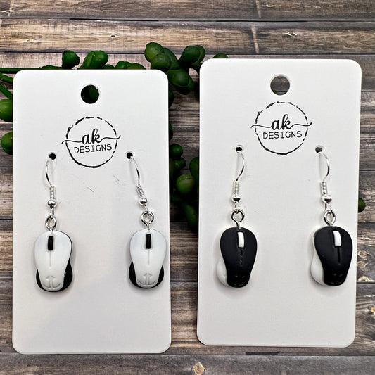 Wireless Mouse Replica Lightweight Resin  Earrings, Hypoallergenic Gift for Techies