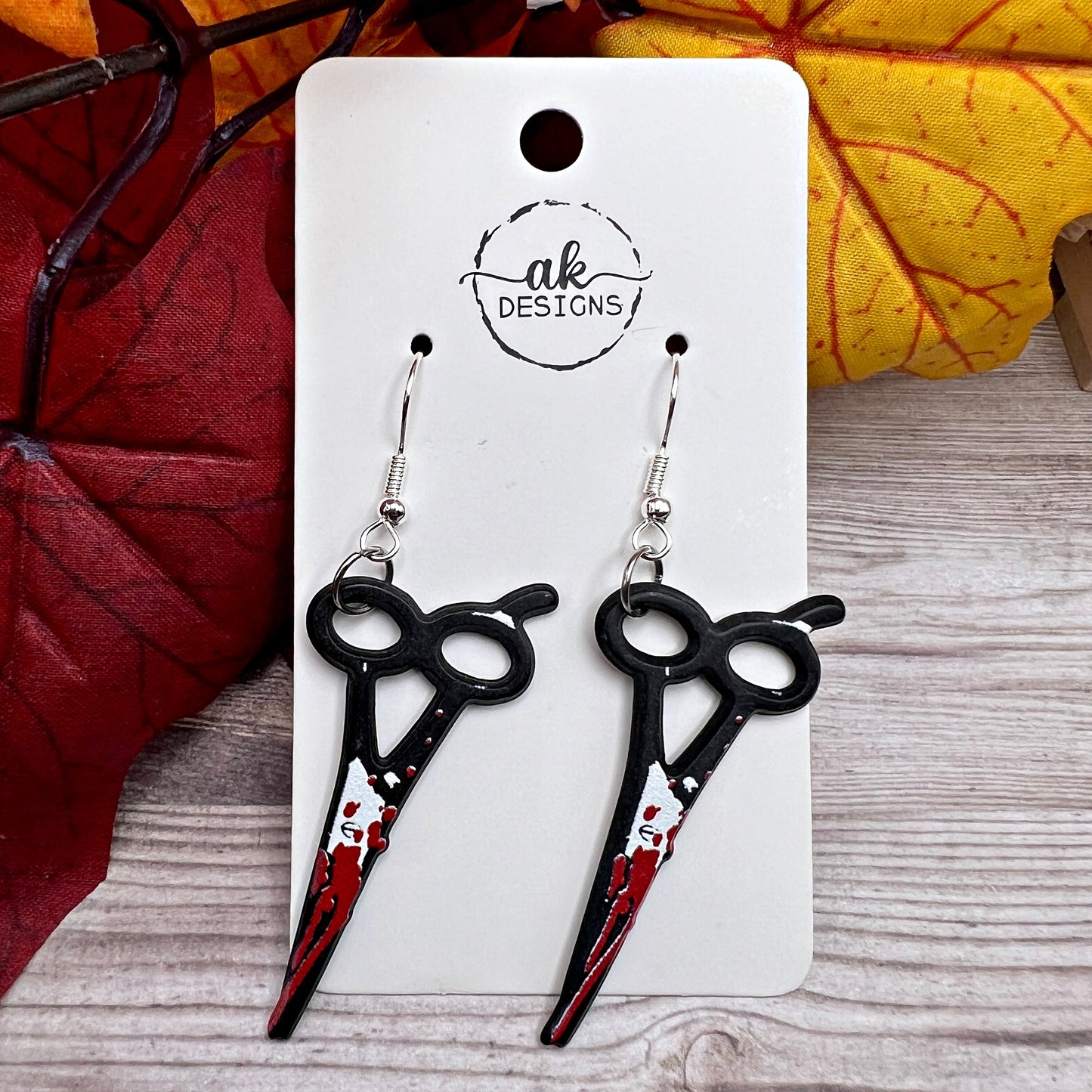 Bloody Scissors, Axe, Knife Halloween Earrings - Clearance