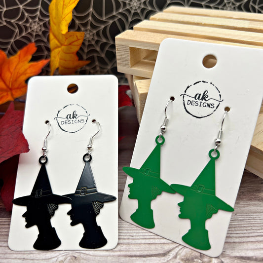 Wicked Witch Elphaba Brass Lightweight Hypoallergenic Earrings Halloween - Clearance