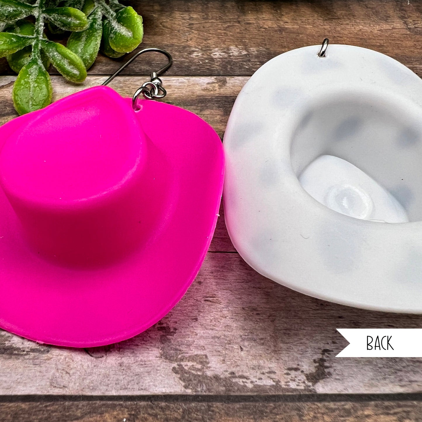Western Cowboy Hat Plastic/Stainless Steel  Rodeo Wear Earrings, Hypoallergenic Gift