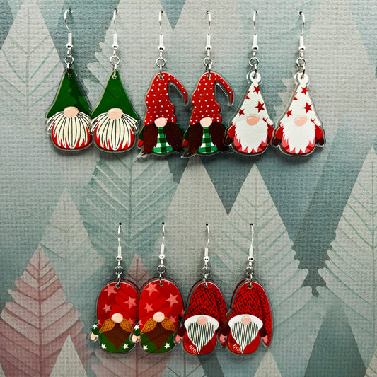 Bearded Gnome Christmas Earrings