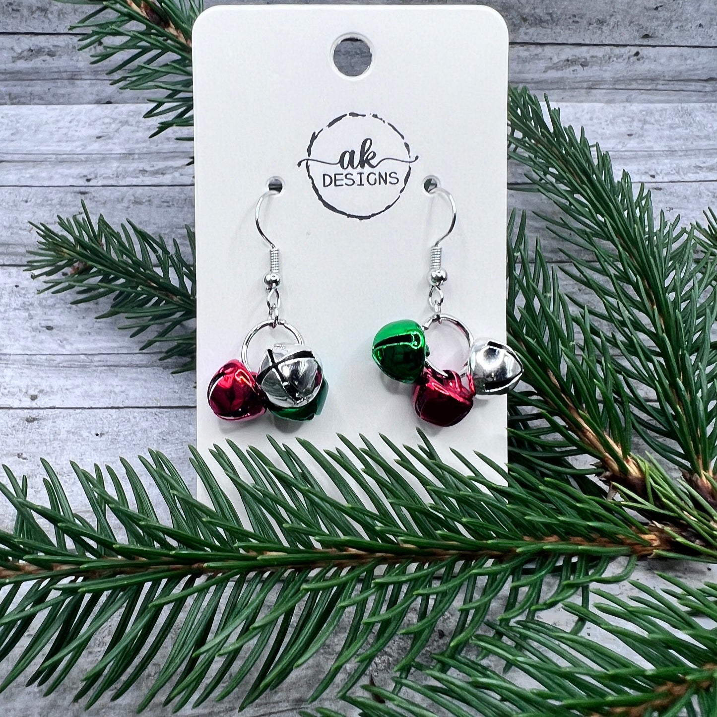 Christmas Jingle Bell Holiday Hypoallergenic Dangle Earrings