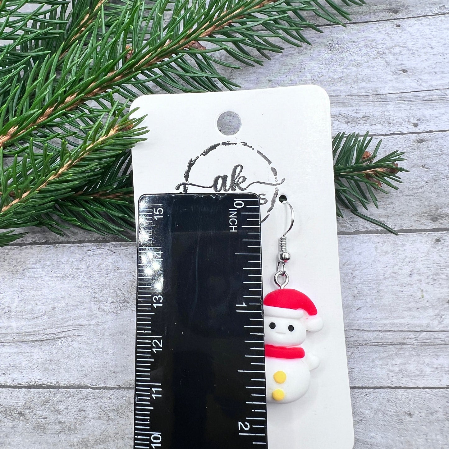 Snowman Santa Hat Scarf Dancing Kawaii Resin Hypoallergenic  Christmas Winter Earrings - Clearance
