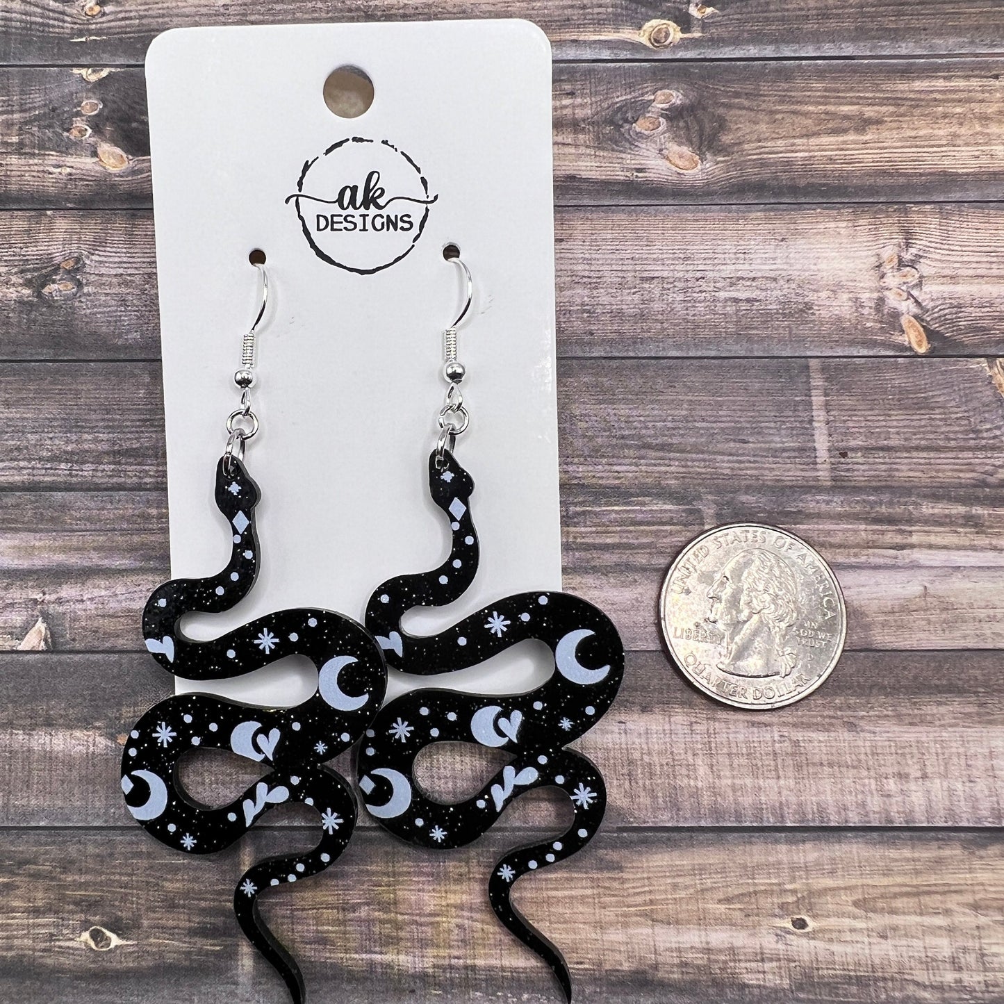 Lightweight Acrylic Snake Serpent Sun Moon Animal  Earrings