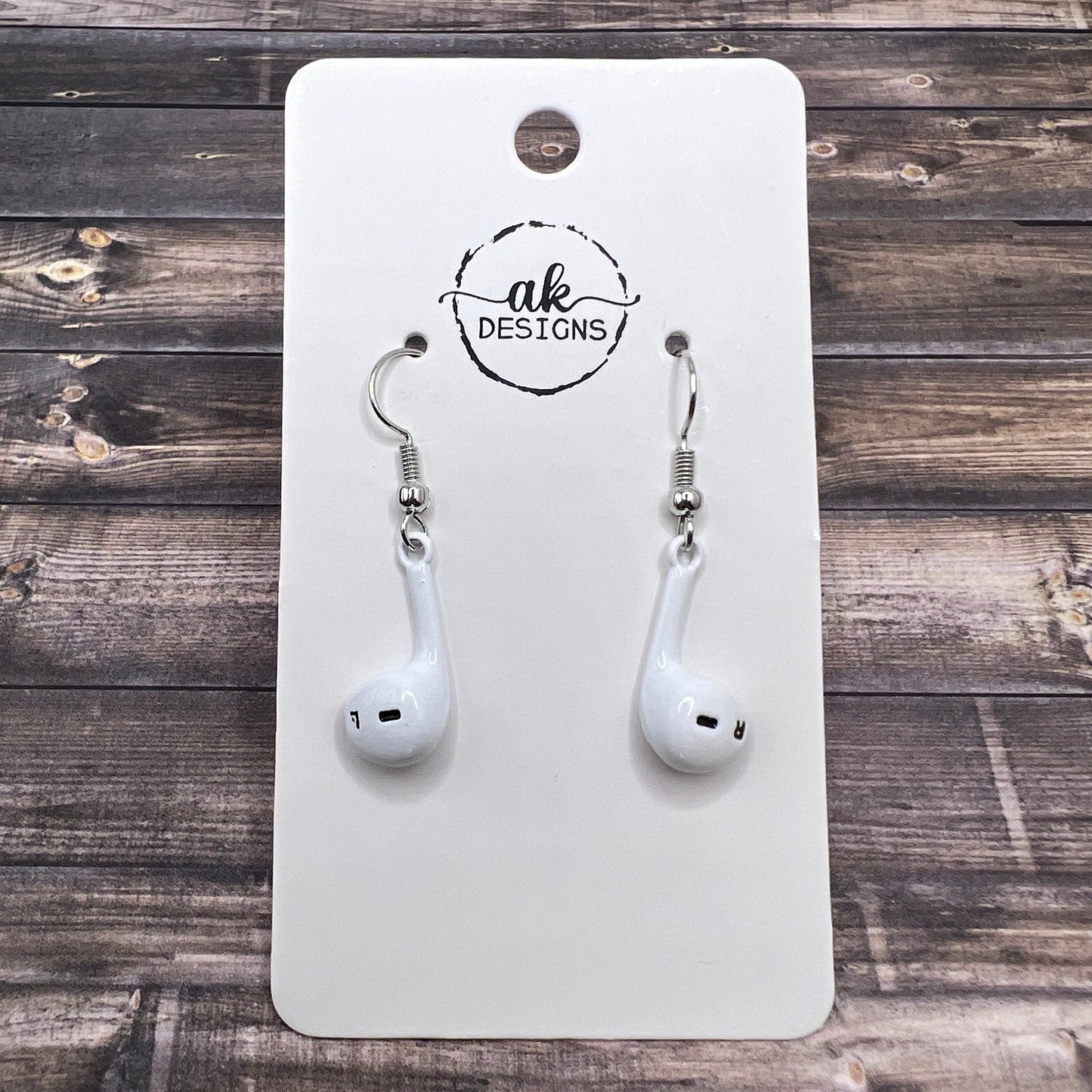 Wireless EarBud Headphones Music Bluetooth Hypoallergenic Enamel  Earrings