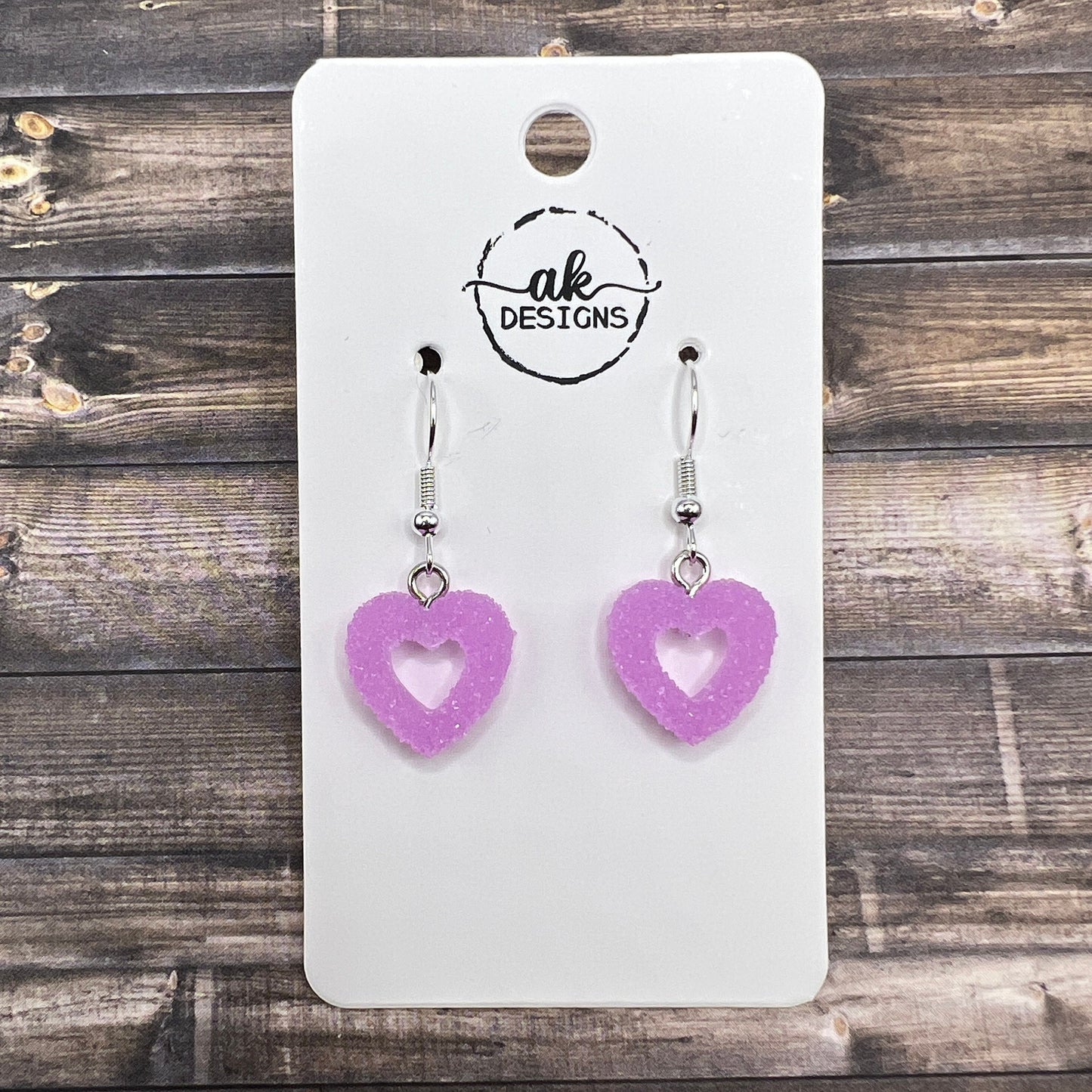 Sugar Sweet Coated Candy Hearts Darling Hypoallergenic Valentine's Day Love Earrings