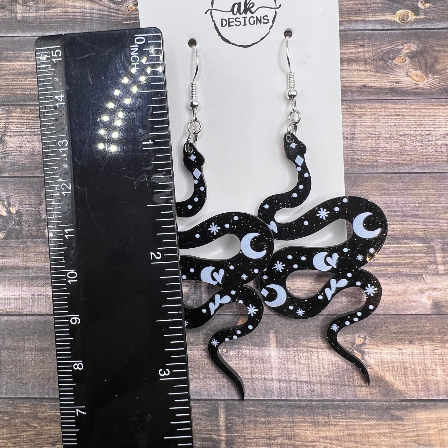 Lightweight Acrylic Snake Serpent Sun Moon Animal  Earrings