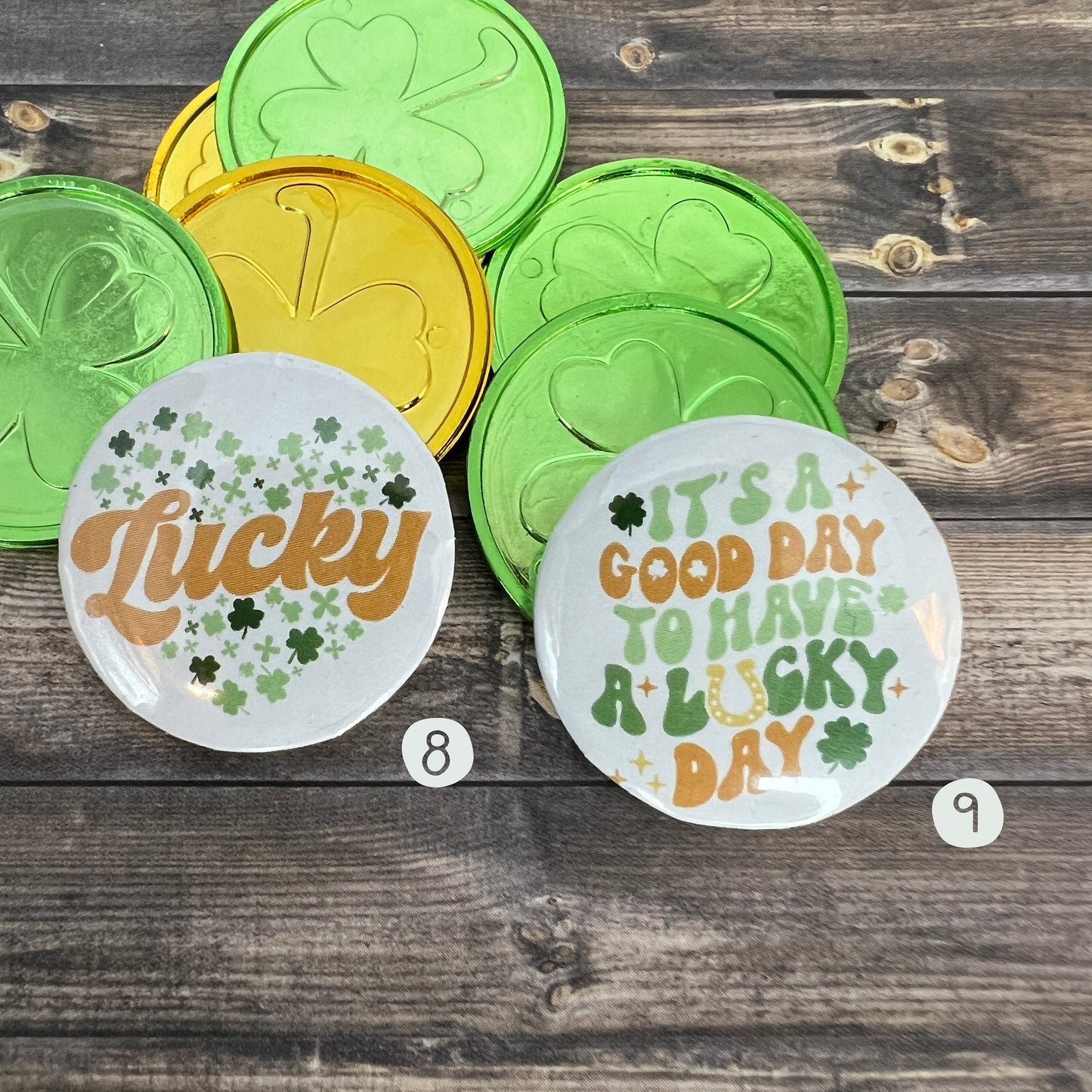 St. Patrick's Day 1.25" Button Pins Choice, Irish, Shamrock, Lucky, Shenanigans, Buy 3 & Save