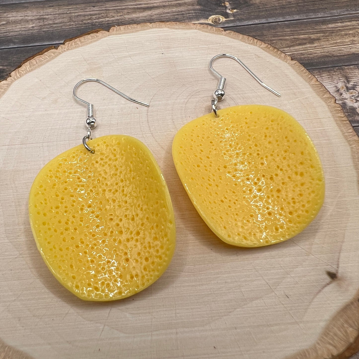Potato Chip Crisps Junk Food Novelty Snack Earrings, Hypoallergenic Resin Food Fun Quirky