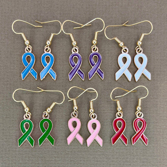 Cancer Awareness Month Ribbon Earrings - Clearance