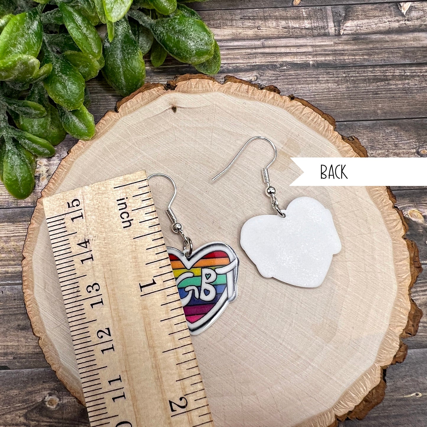 LGBT Rainbow Heart White Acrylic Pride Month LGBTQ+ Lightweight  Earrings, Hypoallergenic Gift