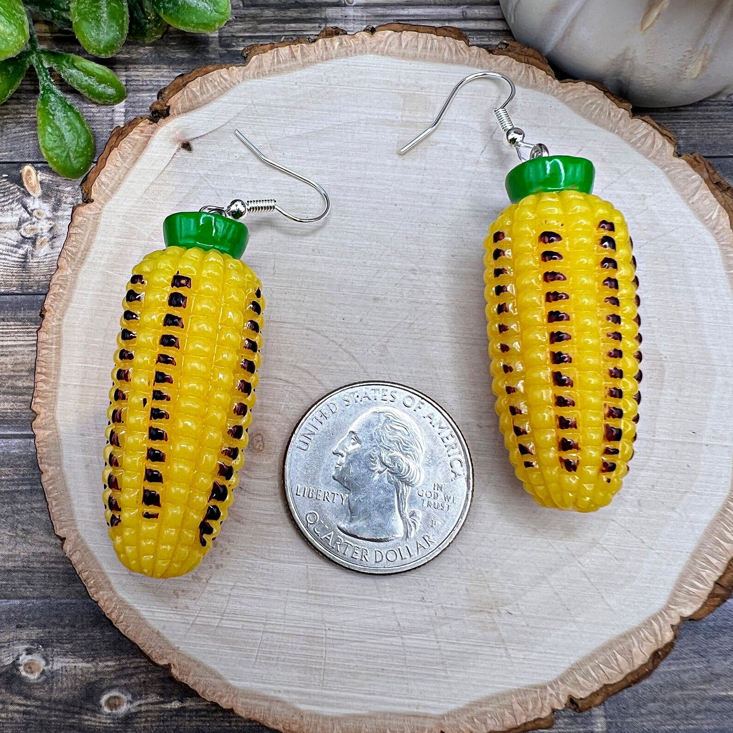 Grilled Sweet Corn Oversized Midwest Iowa Ohio Illinois Nebraska Veggie Earrings  Earrings, Hypoallergenic Gift - Clearance