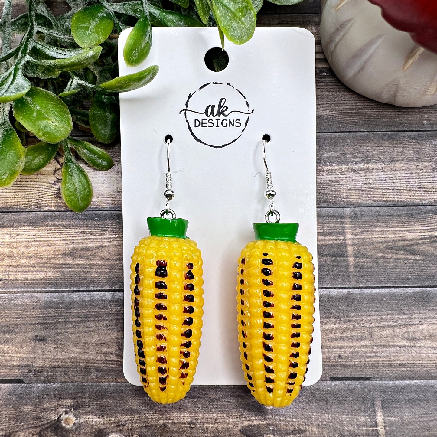 Grilled Sweet Corn Oversized Midwest Iowa Ohio Illinois Nebraska Veggie Earrings  Earrings, Hypoallergenic Gift - Clearance