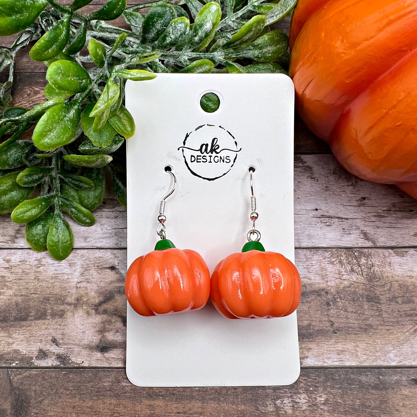 Pumpkin Candy Corn Fall Harvest Halloween Country Autumn, Hypoallergenic  Earrings