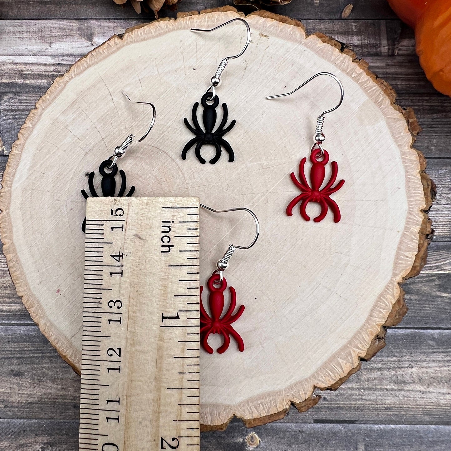 Petite Spider Earrings in Red or Black, Halloween Spooky Season, Lightweight  Earrings - Clearance