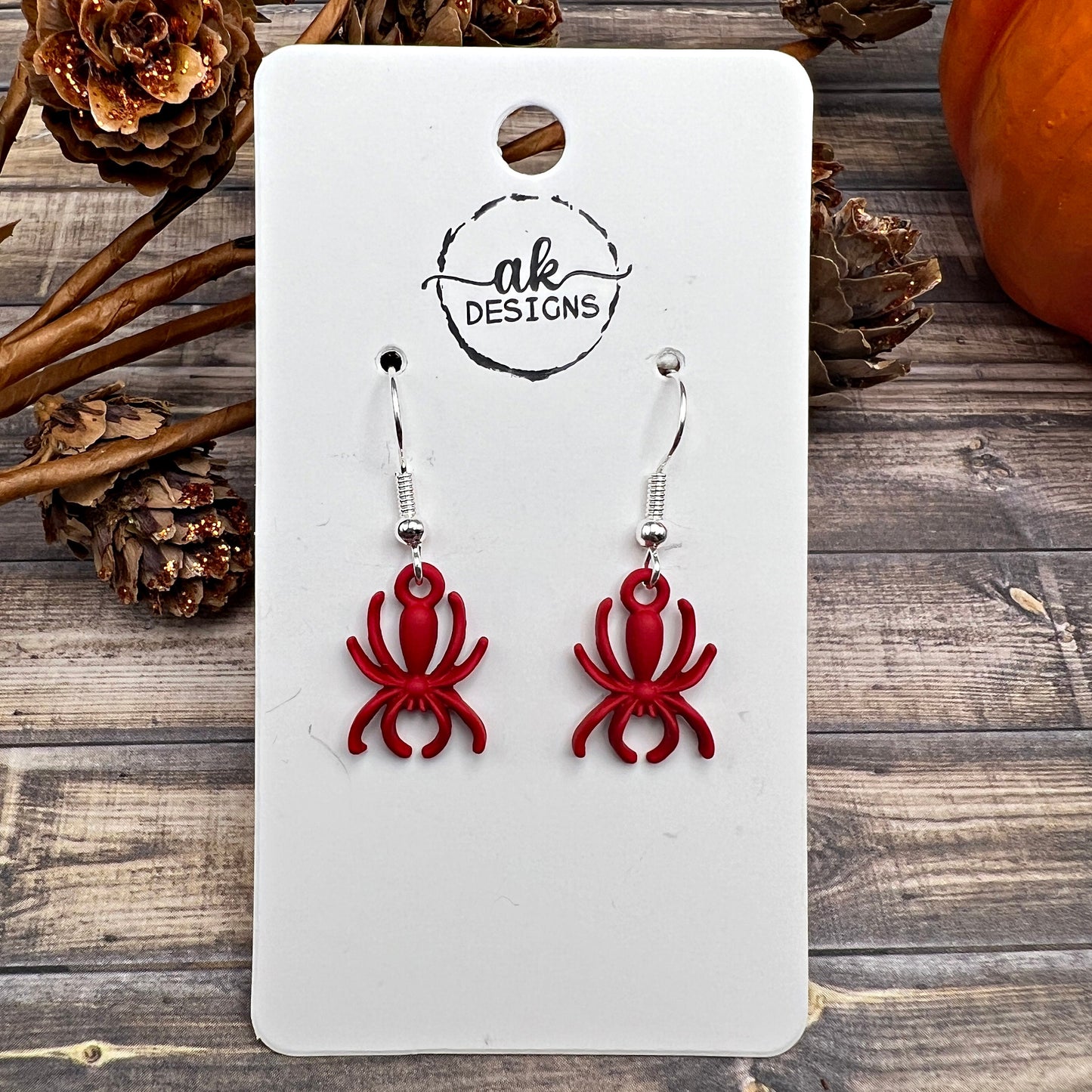 Petite Spider Earrings in Red or Black, Halloween Spooky Season, Lightweight  Earrings - Clearance